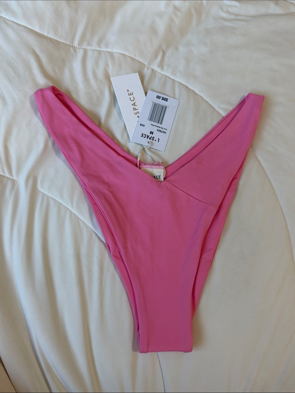 l*space Hot Pink V-Front Bikini Bottom Medium